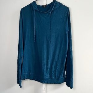 Theory Blue Hoodie Pullover Shirt Men's Size Large